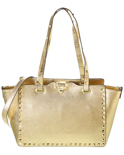 Tiffany & Fred Paris Grained Leather Tote In Gold