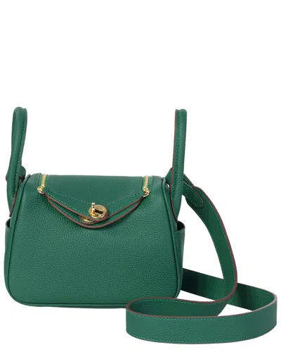 Tiffany & Fred Paris Grained Mini Leather Satchel In Green