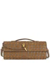 Tiffany & Fred Paris Hand-woven Leather Clutch In Brown