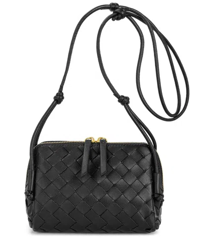 Tiffany & Fred Paris Hand-woven Leather Crossbody