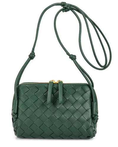 Tiffany & Fred Paris Hand-woven Leather Crossbody