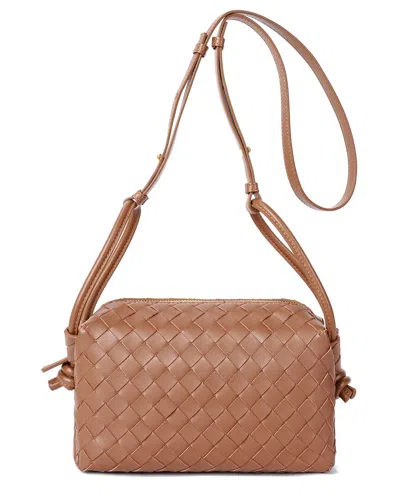 Tiffany & Fred Paris Hand-woven Leather Crossbody In Brown