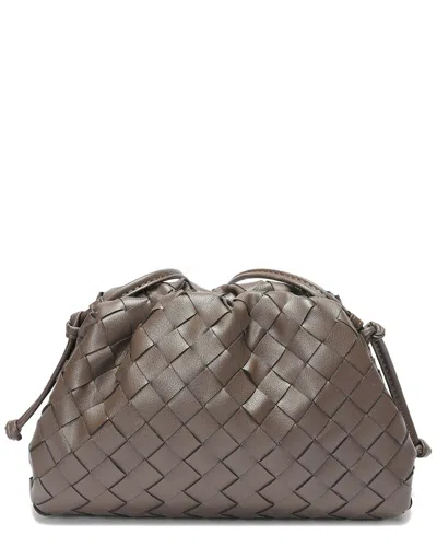 Tiffany & Fred Paris Hand-woven Leather Crossbody Pouch In Brown