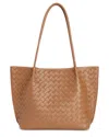 Tiffany & Fred Paris Hand-woven Leather Large Tote In Brown