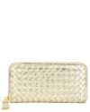 Tiffany & Fred Paris Hand-woven Leather Long Wallet