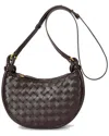 Tiffany & Fred Paris Hand-woven Leather Messenger Bag