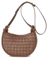 Tiffany & Fred Paris Hand-woven Leather Messenger Bag In Brown