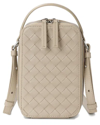 Tiffany & Fred Paris Hand Woven Leather Phone Bag In Brown