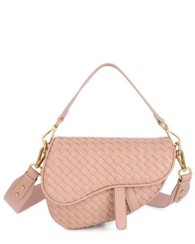 Tiffany & Fred Paris Hand-woven Leather Saddle Bag In Pink