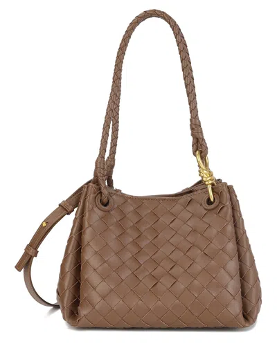 Tiffany & Fred Paris Hand-woven Leather Shoulder Bag In Brown