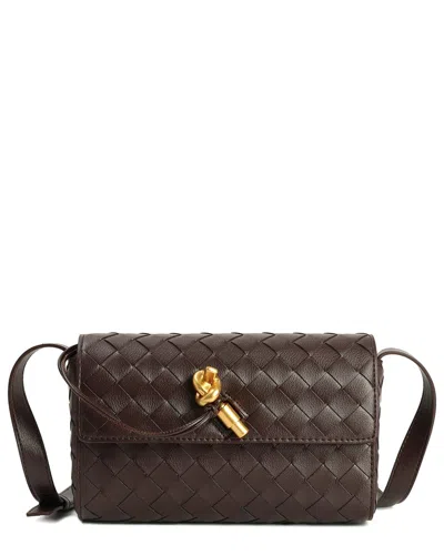 Tiffany & Fred Paris Hand-woven Leather Shoulder Bag In Burgundy