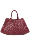 Tiffany & Fred Paris Hand-woven Leather Tote In Red