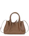 Tiffany & Fred Paris Hand-woven Leather Tote In Brown