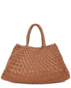 Tiffany & Fred Paris Hand-woven Leather Tote In Brown