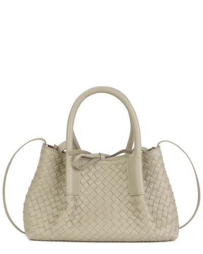 Tiffany & Fred Paris Hand-woven Leather Tote In Sand