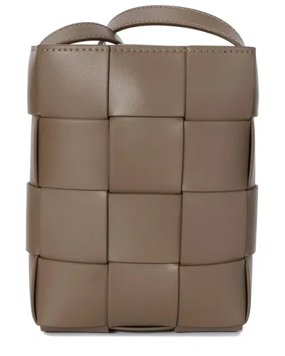 Tiffany & Fred Paris Hand-woven Leather Vertical Crossbody