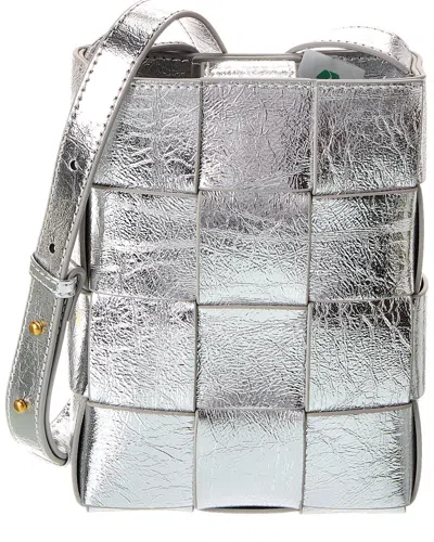 Tiffany & Fred Paris Hand-woven Leather Vertical Crossbody Bag