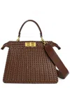 Tiffany & Fred Paris Hand-woven Satchel In Brown