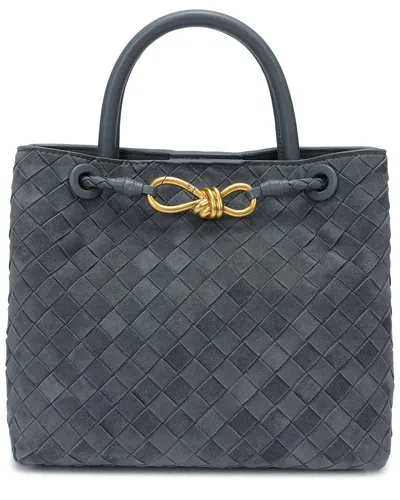 Tiffany & Fred Paris Hand-woven Suede Bag In Blue