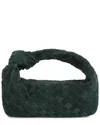 Tiffany & Fred Paris Hand-woven Suede Knot Pouch In Green