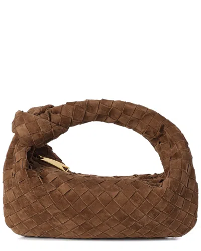 Tiffany & Fred Paris Hand-woven Suede Pouch In Brown
