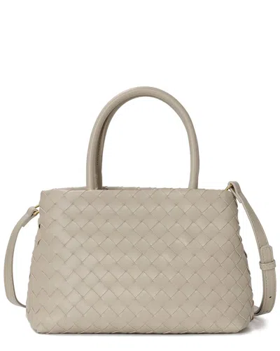 Tiffany & Fred Paris Hand-woven Top-handle Leather Bag In Brown