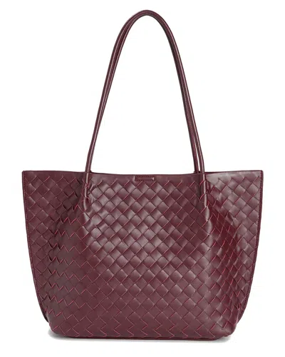Tiffany & Fred Paris Hand-woven Leather Large Tote In Red
