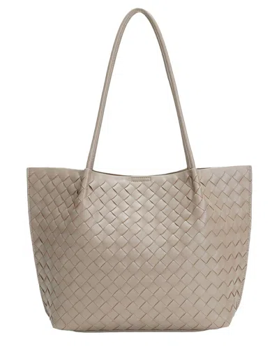 Tiffany & Fred Paris Handwoven Leather Large Tote In Neutral