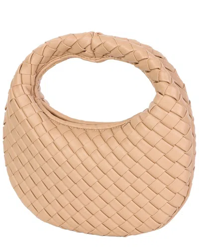 Tiffany & Fred Paris Hand-woven Leather Mini Hobo Bag In Brown