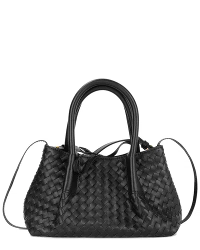 Tiffany & Fred Paris Hand-woven Leather Tote In Black