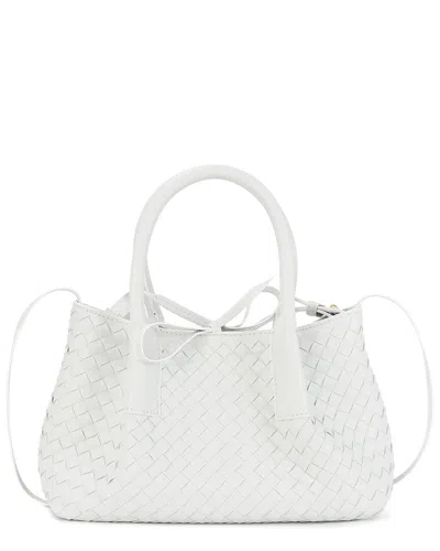 Tiffany & Fred Paris Hand-woven Leather Tote In White