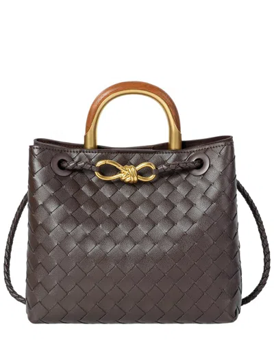 Tiffany & Fred Paris Handwoven Mini Leather Tote In Orange