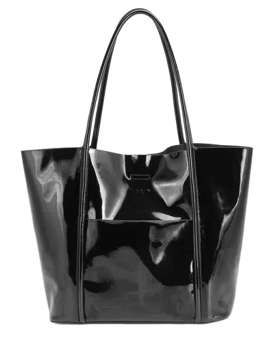 Tiffany & Fred Paris High-gloss Patent Tote In Black