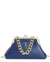 Tiffany & Fred Paris Iconic Frame Leather Bag In Blue