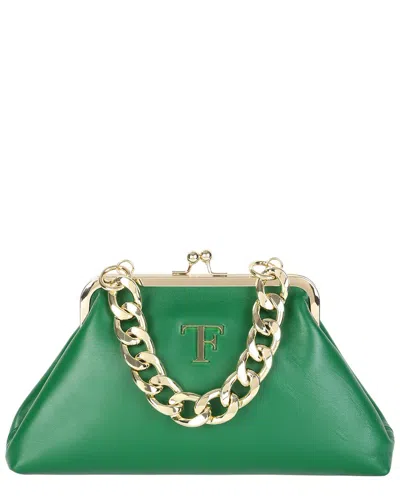 Tiffany & Fred Paris Iconic Leather Frame Clutch In Green