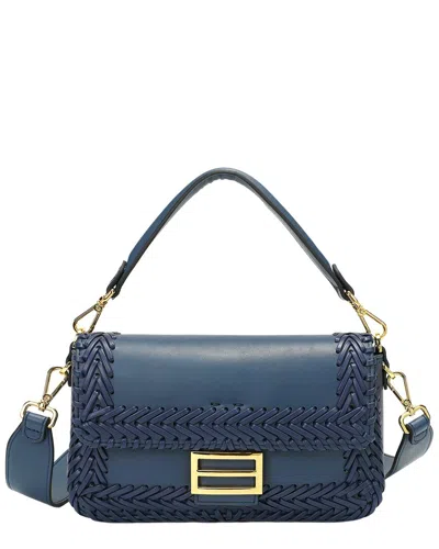 Tiffany & Fred Paris Italian Leather Hand-woven Shoulder Bag In Brown
