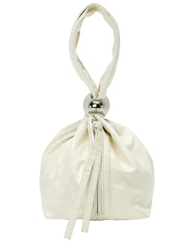 Tiffany & Fred Paris Knotted Handle Mini Pouch In White