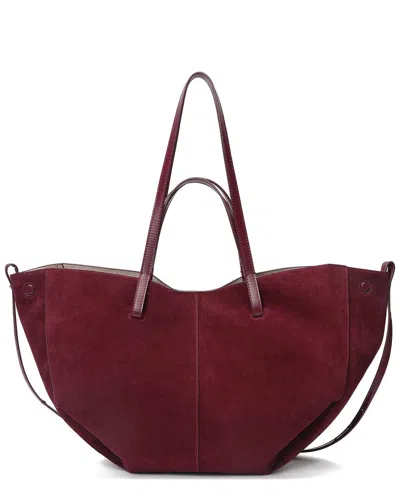 Tiffany & Fred Paris Lambskin Suede Tote In Burgundy