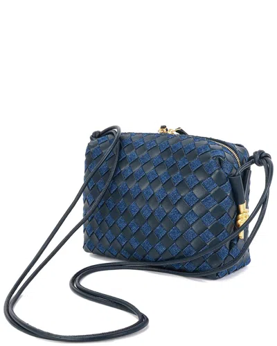 Tiffany & Fred Paris Large Hand-woven Leather Messenger Bag