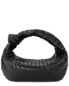 Tiffany & Fred Paris Large Hand-woven Leather Pouch In Black