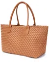 Tiffany & Fred Paris Large Hand-woven Leather Tote