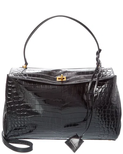 Tiffany & Fred Paris Large Smooth Leather Tote In Black