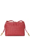 Tiffany & Fred Paris Large Woven Leather Crossbody In Red