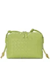 Tiffany & Fred Paris Large Woven Leather Crossbody In Green