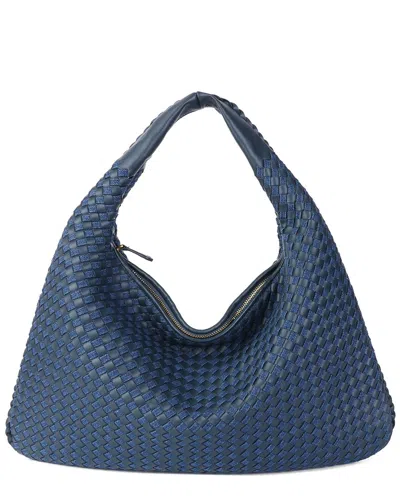 Tiffany & Fred Paris Leather & Denim Tote In Blue