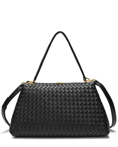 Tiffany & Fred Paris Leather Clutch/shoulder Bag In Black