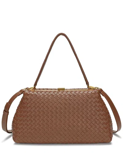 Tiffany & Fred Paris Leather Clutch/shoulder Bag In Brown