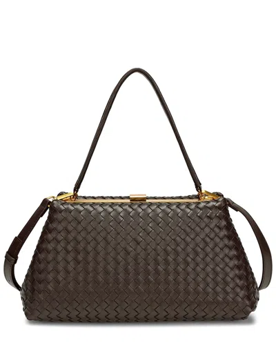 Tiffany & Fred Paris Leather Clutch/shoulder Bag In Brown