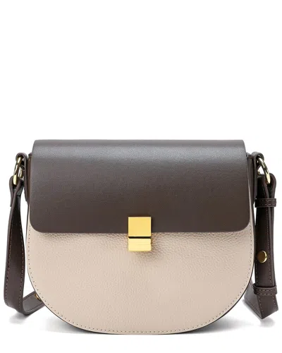 Tiffany & Fred Paris Leather Messenger Bag In Beige