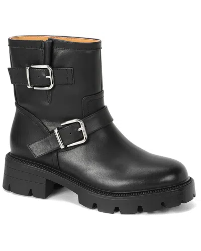 Tiffany & Fred Paris Leather Moto Bootie In Black